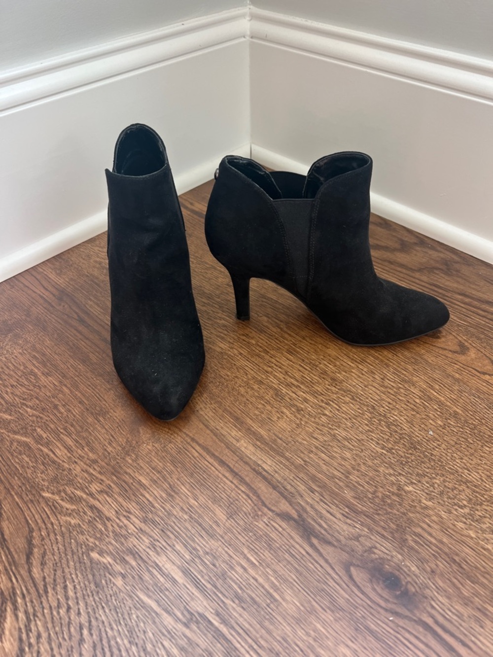 Black suede booties